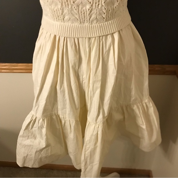 NWT $160 Anthropologie EN SAISON Creme Ruffled Square Neck Mini Dress Sz Medium - Picture 10 of 15